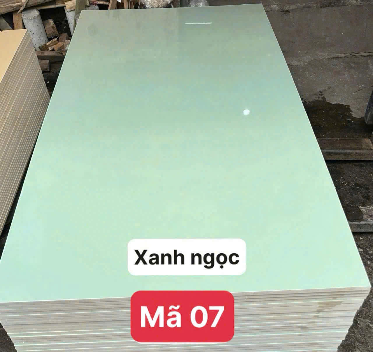 Gỗ nhựa 17 ly mặt nhựa Acrylic siêu bóng - màu xanh ngọc- Mã 07