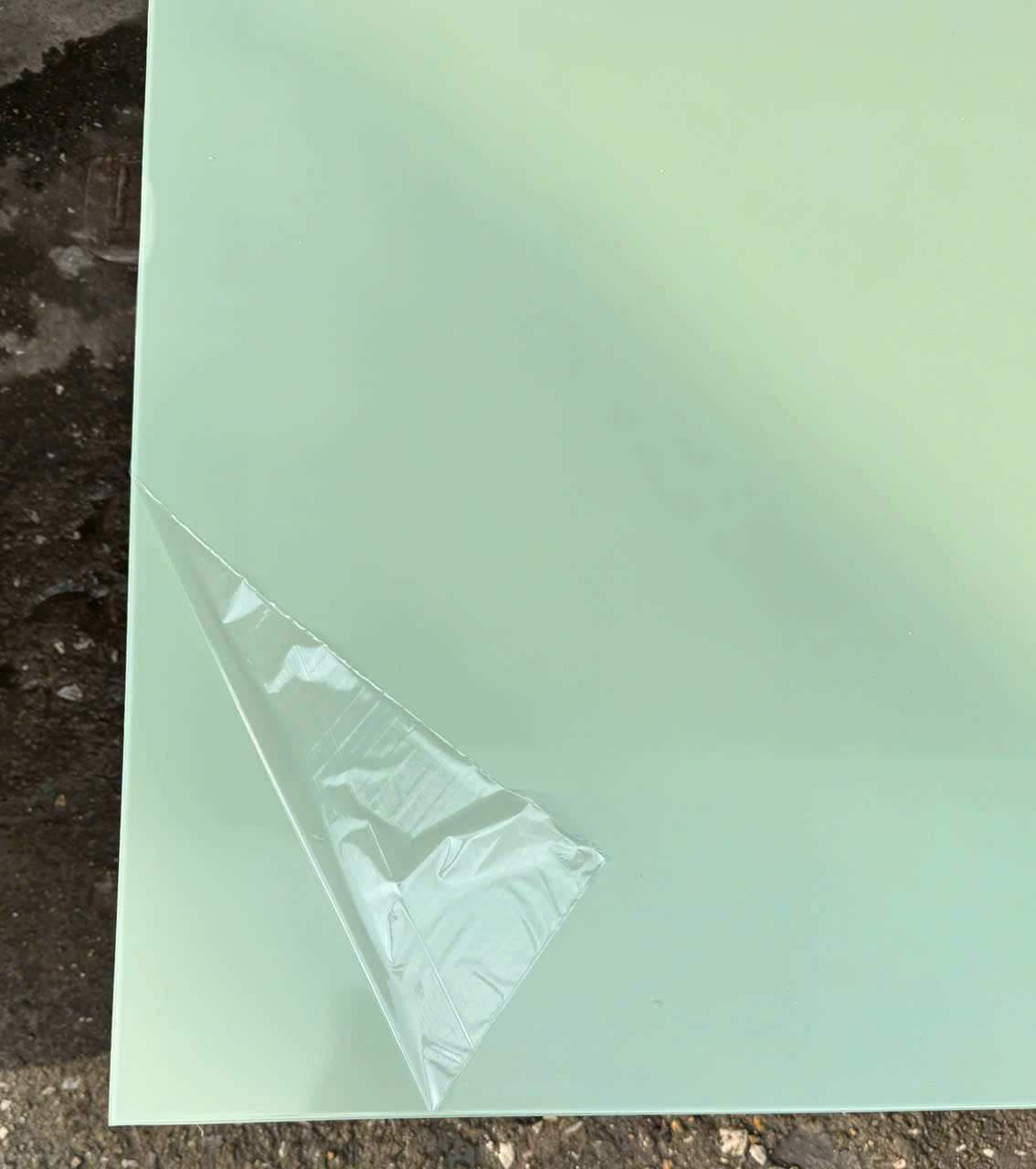 Gỗ nhựa than tre mặt nhựa Acrylic siêu bóng màu xanh ngọc
