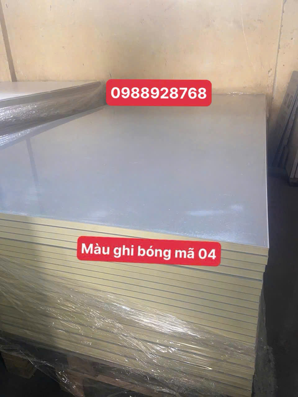 Gỗ nhựa 17 ly mặt nhựa Acrylic siêu bóng - màu Ghi bóng - mã 04